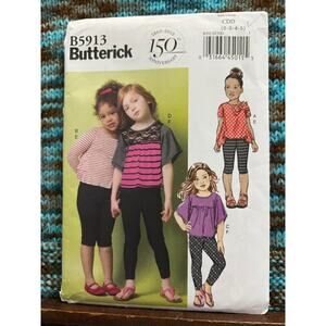 Butterick Sewing pattern 5913 toddler girls top swallow tail hem leggings